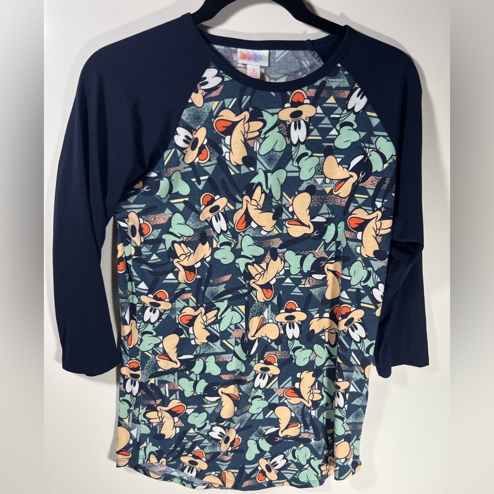 LuLaRoe Disney Goofy Abstract Printed‎ 3/4 Sleeve S Small